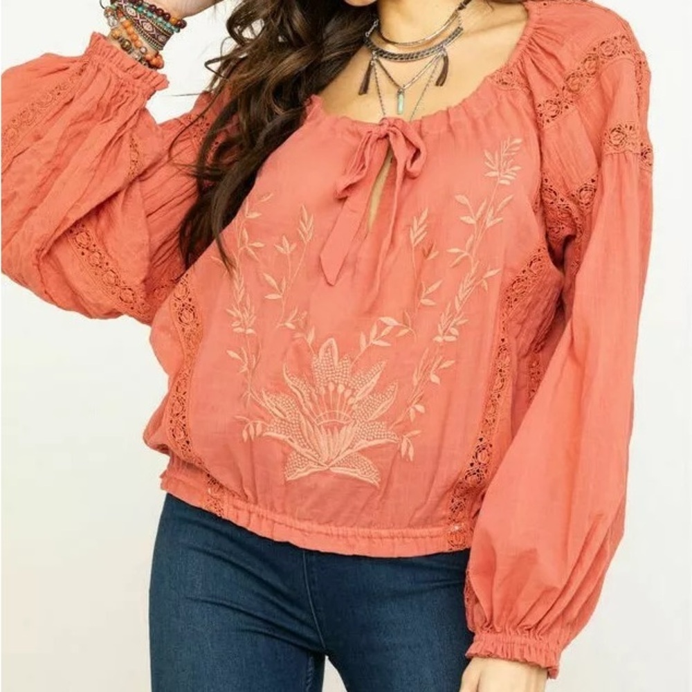 Free People Maria Maria Crochet Embroidered Top - size XS - Picture 2 of 11